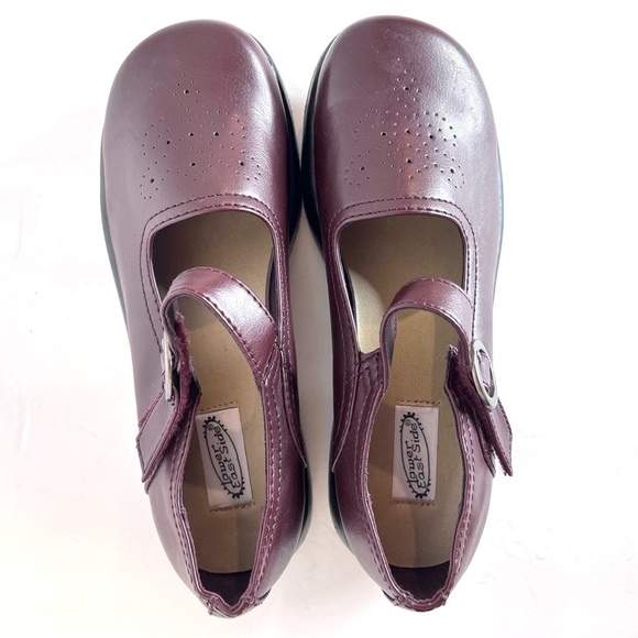 Lower East Side Mary Jane Wedge Platform Strap Loafer size 7.5 Red Brown 90 Vibe - Picture 12 of 13